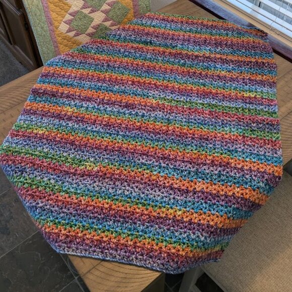 ** NEW ** Handmade / Hand Crocheted Baby / Toddler Afghan - Rainbow - Picture 1 of 4
